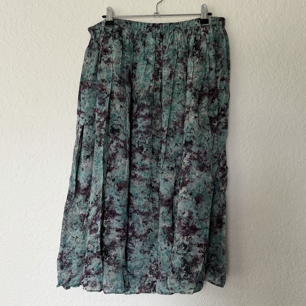 Vtg 90s Y2K Carole Little Midi Skirt Sz 14 Sheer Boho Fairy Whimsy Indie Grunge